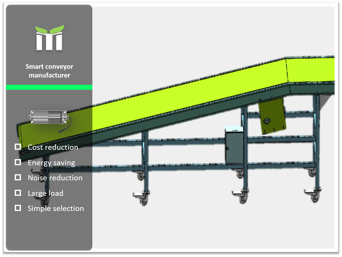 Inclined rubber-belt conveyor for vertical transportation