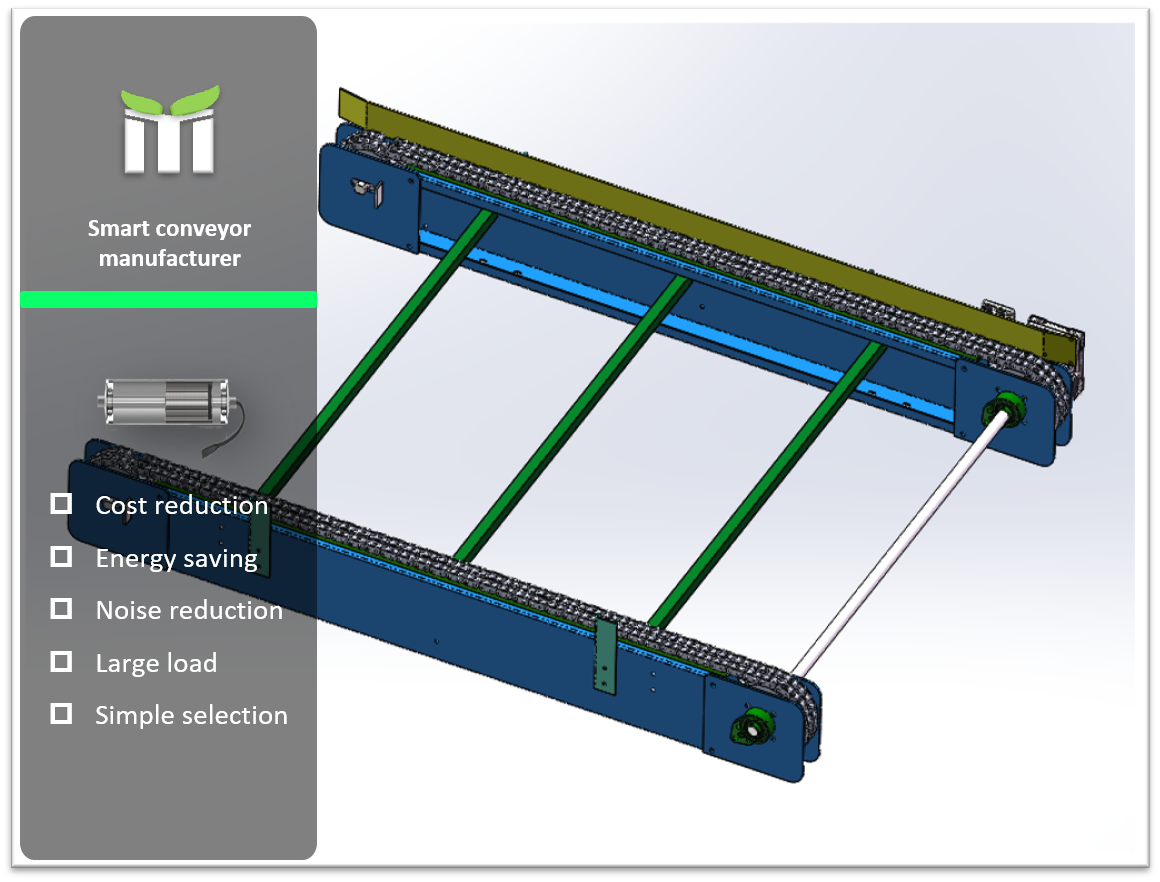 Double-row chain conveyor with smart control system