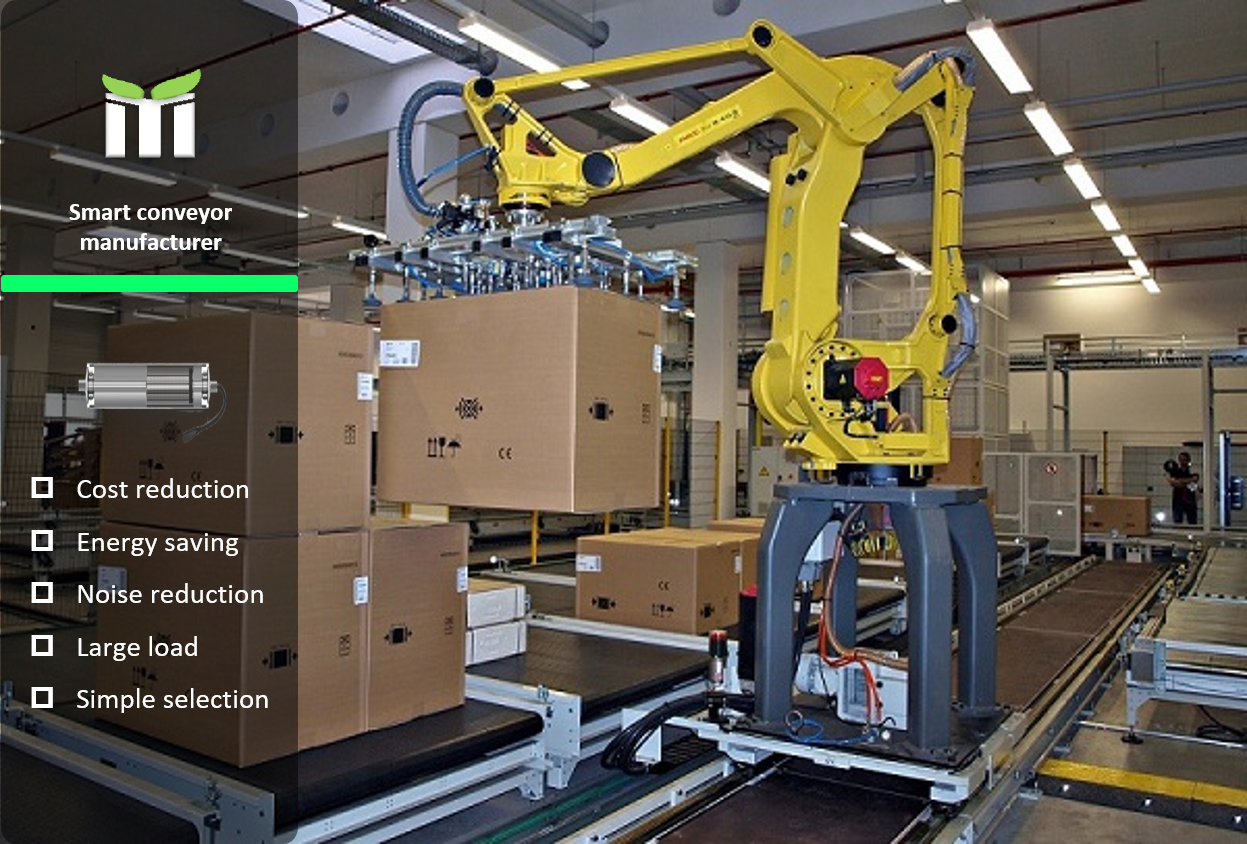 Industrial robotic palletizing system in action